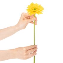 Artikel Kunstmatige gerbera's, zonnig geel, tuinbloem, 47 cm, 6 stuks