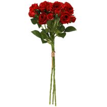 Artikel Kunstmatige decoratieve rozen felrood Ø4cm L45cm 3 stuks