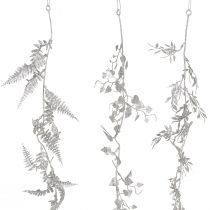 Artikel Kunstslinger zilver glitter varenblad slinger 180cm 3 st