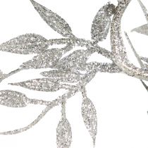 Artikel Kunstslinger zilver glitter varenblad slinger 180cm 3 st