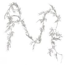 Artikel Kunstslinger zilver glitter varenblad slinger 180cm 3 st