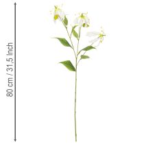 Artikel Kunstmatige Gloriosa-bloem, wit en geel, elegante bloeiende tak voor decoratie, 80 cm, 3 stuks