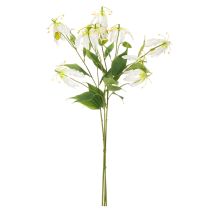 Artikel Kunstmatige Gloriosa-bloem, wit en geel, elegante bloeiende tak voor decoratie, 80 cm, 3 stuks