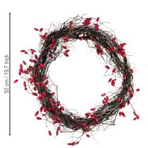 Artikel Kunstmatige rozenbottelkrans decoratie herfstkrans rood Ø50cm