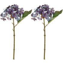Artikel Kunstmatige Hortensia Decoratie Kunstbloem Blauw Paars 34cm 2 stuks