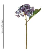 Artikel Kunstmatige Hortensia Decoratie Kunstbloem Blauw Paars 34cm 2 stuks