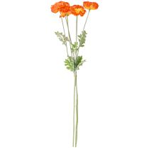 Artikel Kunst Klaprozen Zomerbloemen Oranje Ø7cm L78cm 3st
