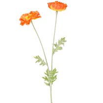 Artikel Kunst Klaprozen Zomerbloemen Oranje Ø7cm L78cm 3st