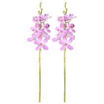 Artikel Kunstmatige orchideeën 8 paarse bloemen Ø3,5cm–5cm 2st