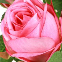 Artikel Kunstrozen in een bos Kunstbloemen Roze 36cm 12st