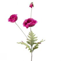 Kunstklaprozen decoratieve zijden bloemen roze 70cm
