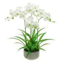 Artikel Kunstorchideeën kunstbloemen in witte pot 60cm