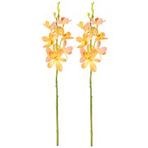 Artikel Kunstmatige Orchideeën Tak 8 Bloemen Oranje L38cm 2st
