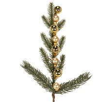 Artikel Kunstmatige dennentak met goudkleurige mini-kerstballen, 46 cm, 2 stuks