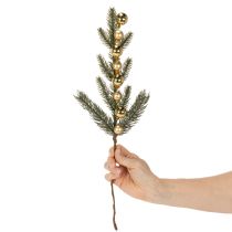 Artikel Kunstmatige dennentak met goudkleurige mini-kerstballen, 46 cm, 2 stuks