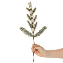 Artikel Kunstmatige dennentak met witte mini-kerstballen, 46 cm, 2 stuks