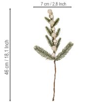 Artikel Kunstmatige dennentak met witte mini-kerstballen, 46 cm, 2 stuks
