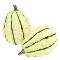 Deco pompoen crème, groen 11cm 6st