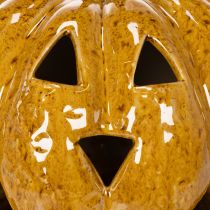 Artikel Keramische pompoen met gezicht, LED-decoratie, Halloween, 19 cm
