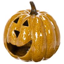 Artikel Keramische pompoen met gezicht, LED-decoratie, Halloween, 19 cm