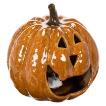 Artikel Keramische pompoen Halloween LED-decoratie 15 cm