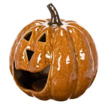 Artikel Keramische pompoen Halloween LED-decoratie 15 cm