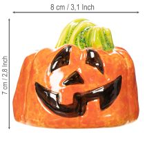 Artikel Decoratief keramisch pompoenfiguurtje voor de herfst en Halloween, 8 cm