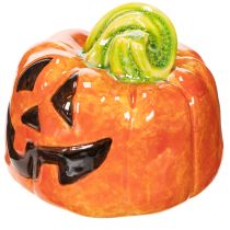 Artikel Decoratief keramisch pompoenfiguurtje voor de herfst en Halloween, 8 cm