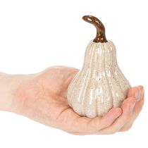 Artikel Decoratieve keramische pompoen, herfsttafeldecoratie, 12 cm