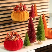 Artikel Stoffen pompoen als tafeldecoratie, herfstdecoratie, 13 cm, 3 stuks