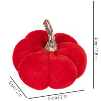 Artikel Decoratieve pompoenenset van fluweel in drie kleuren, mini-pompoenen van 5 cm, 12 stuks