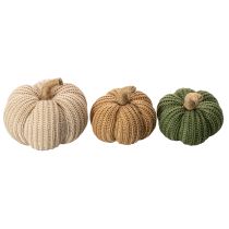 Artikel Decoratieve gebreide pompoenen, herfstdecoratie, 10 cm, 6 stuks