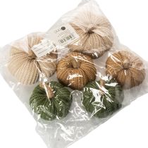 Artikel Decoratieve gebreide pompoenen, herfstdecoratie, 10 cm, 6 stuks