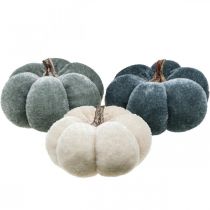 Tafeldecoratie herfstdecoratie pompoen zachtgrijs beige Ø6,5cm 9st