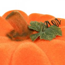Pompoen deco oranje groot Flocked herfstdecoratie Ø30cm