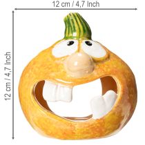 Artikel Decoratieve pompoenfiguur en theelichthouder, grappig gezichtje, herfstdecoratie, 12 cm, 2 stuks