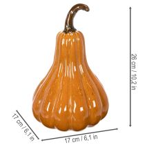 Artikel Keramische pompoen als herfsttafeldecoratie, 26 cm