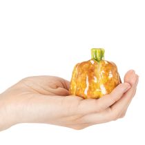 Artikel Decoratieve pompoenen voor herfsttafeldecoratie, 6 cm, 2 stuks