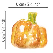 Artikel Decoratieve pompoenen voor herfsttafeldecoratie, 6 cm, 2 stuks