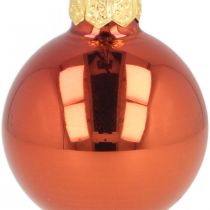 Mini kerstballen glas roest rood mat/glanzend Ø2cm 44 stuks