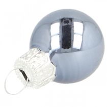 Artikel Mini kerstballen glas blauw mat/glanzend Ø2cm 44 st