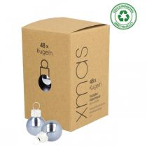 Artikel Mini kerstballen glas blauw mat/glanzend Ø2cm 44 st