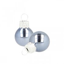 Artikel Mini kerstballen glas blauw mat/glanzend Ø2cm 44 st