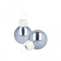 Artikel Mini kerstballen glas blauw mat/glanzend Ø2cm 44 stuks