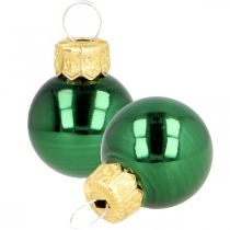 Mini kerstballen glas groen mat/glanzend Ø2cm 45st
