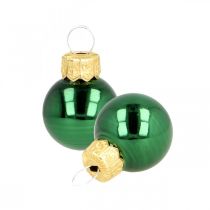 Mini kerstballen glas groen mat/glanzend Ø2cm 44st