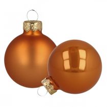 Artikel Kerstballen glas oranje ballen mat/glanzend Ø4cm 60 st