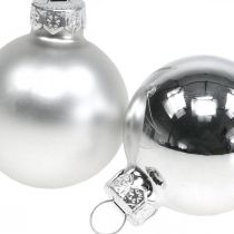 Kerstballen glas zilver bol mat/glanzend Ø4cm 60st