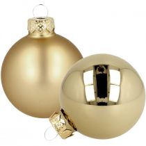 Kerstballen glas goud mat glanzend Ø5,5cm 26st