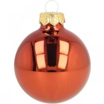 Kerstballen glas roest rood mat glanzend Ø5.5cm 26st